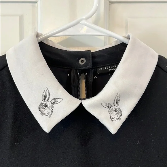 Victoria Beckham for Target Black Dress with Rabbits Design - Size Medium - Picture 3 of 9